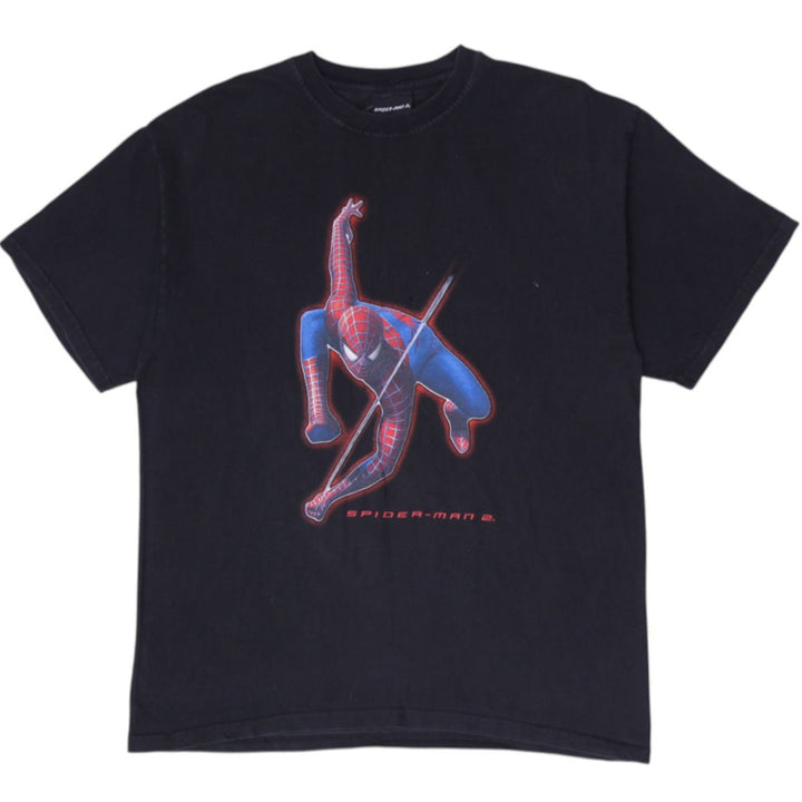 Vintage 2004 Spider-Man 2 Movie Promo Graphic T-Shirt Black Size L/XL