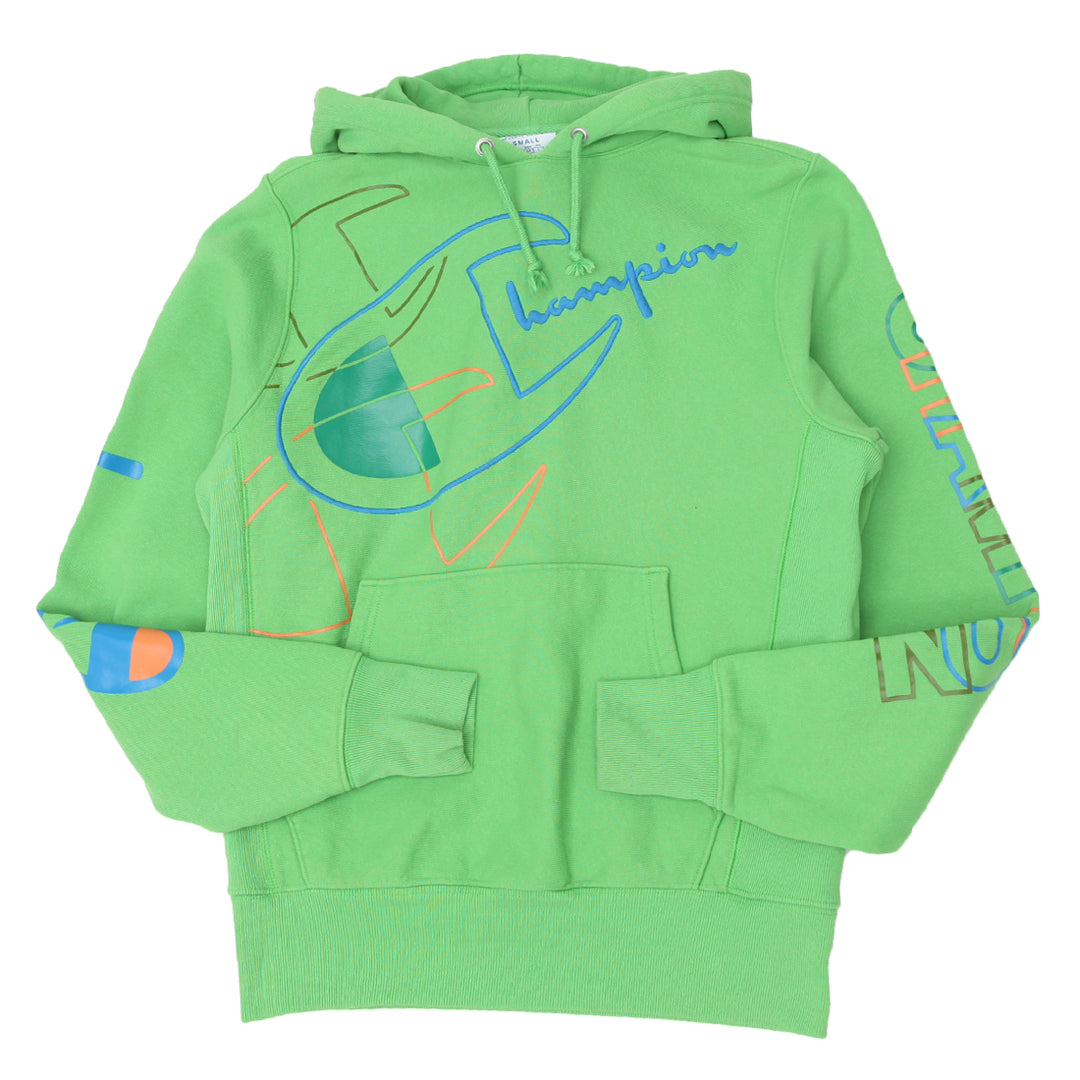 Shop Mens Champion Reverse Weave Embroidered Green Pullover Hoodie