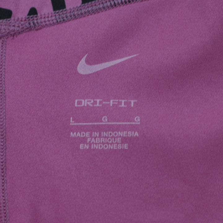 Ladies Nike Dri-FIT Shorts Black Pink Logo Activewear Size L