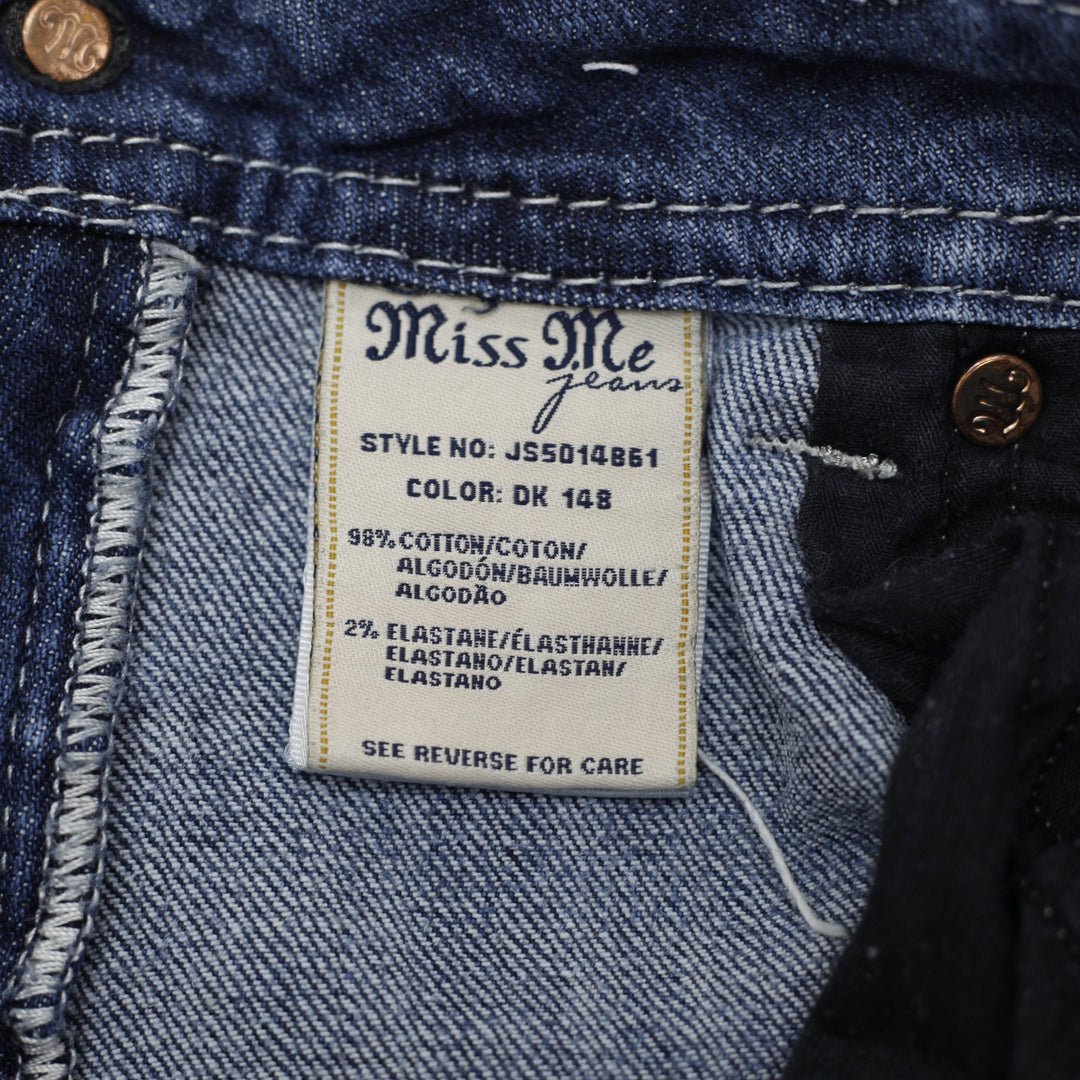 Y2K Ladies Miss Me Bootcut Jeans Wash Stretch Thick Stitch Denim