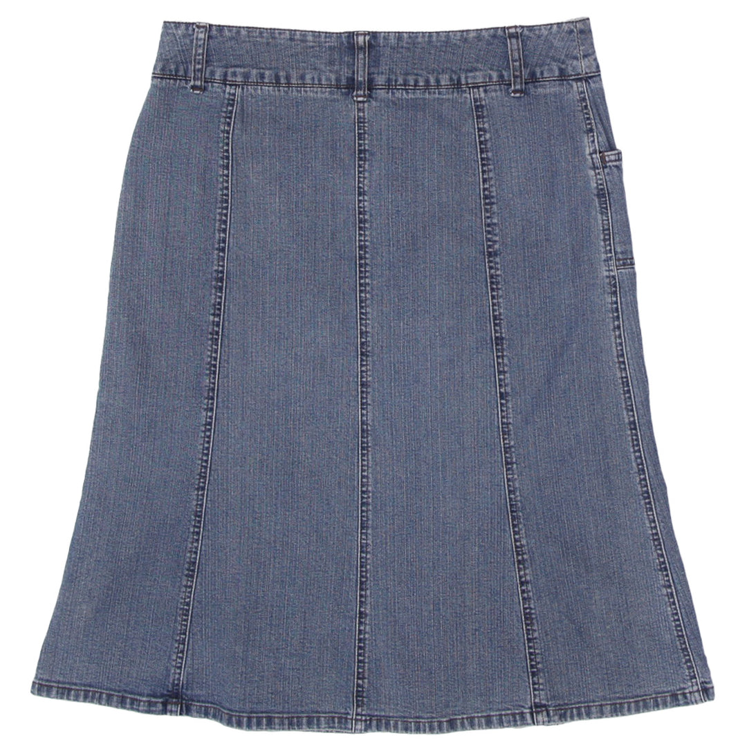 Y2K Ladies Contrast Jeans Denim Midi Skirt