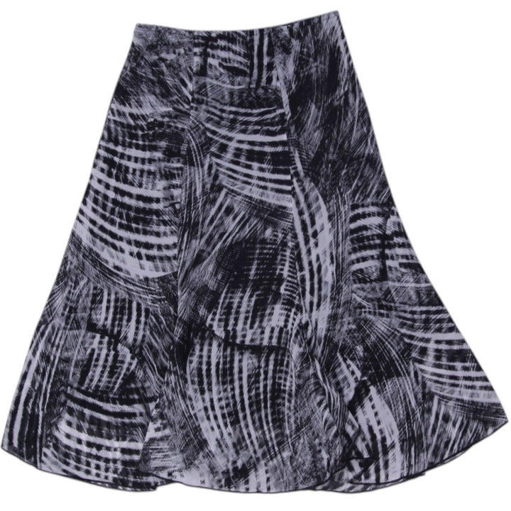 Y2K Ladies Midi Skirt Black Abstract Print