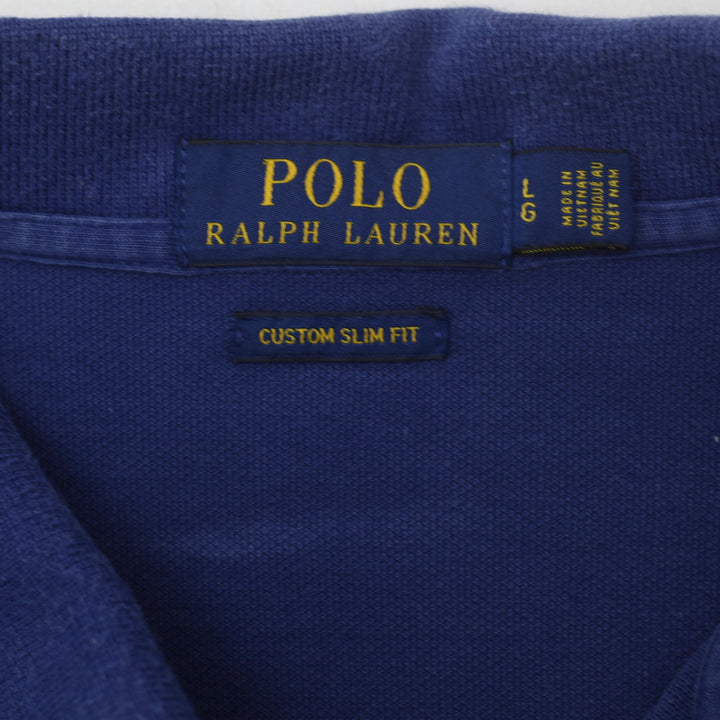 Mens Polo Ralph Lauren Custom Slim Fit Navy Polo T-Shirt L