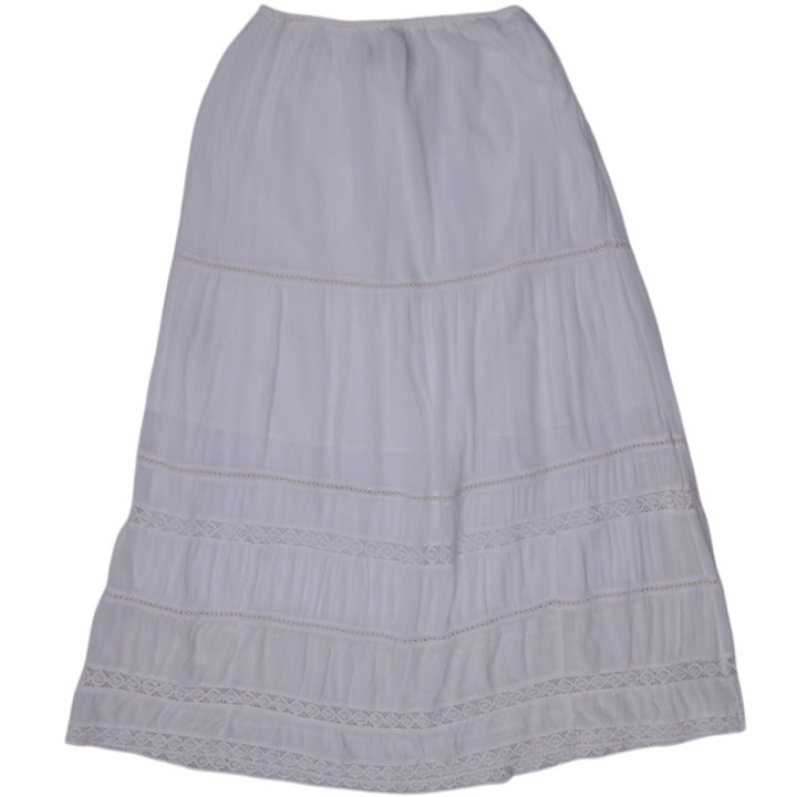 Y2K White Lace Maxi Skirt - Size S | Migration_Skirts - Side View | Fashion Rerun