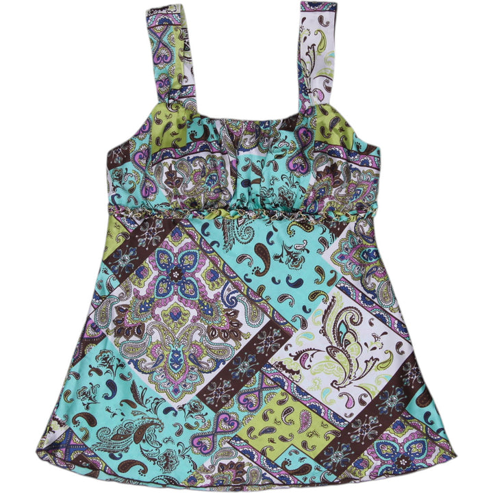 Y2K Ladies IZ Byer California Y2K Paisley Print Sleeveless Top Size M