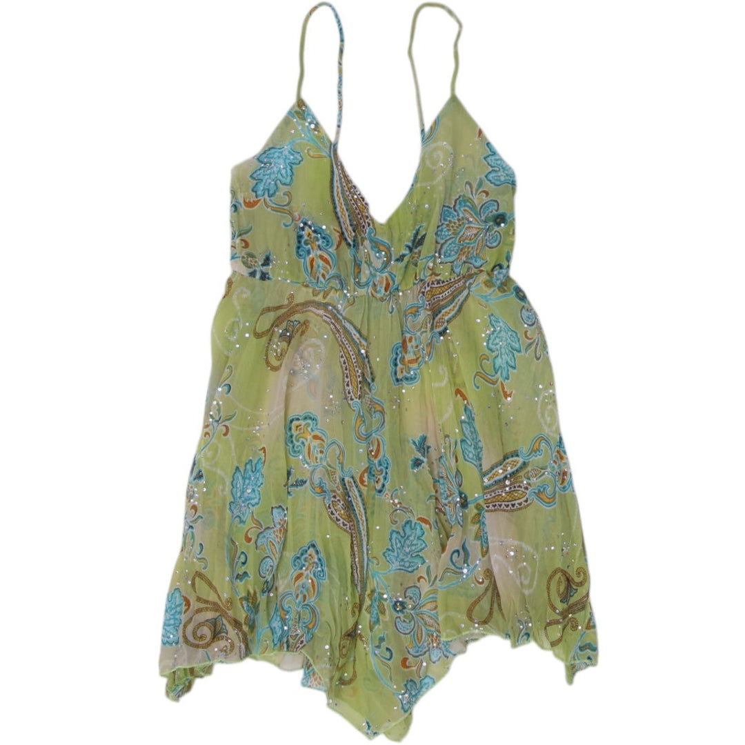 Shop Y2K Sequin Floral Mini Dress Size S
