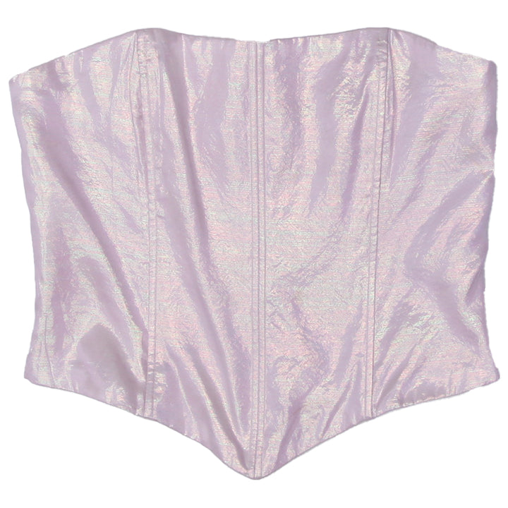 Y2K Strapless Pink Shiny Corset - Fashion Rerun Vintage Migration_Tops