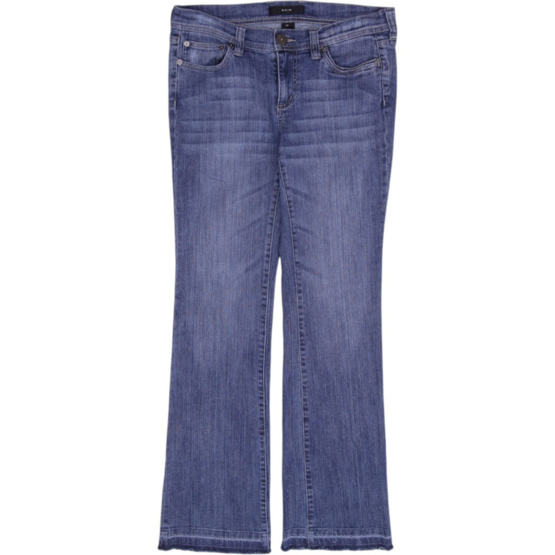 Y2K Ladies Noir Embellished Studded Bootcut Denim Jeans Blue Size 6R