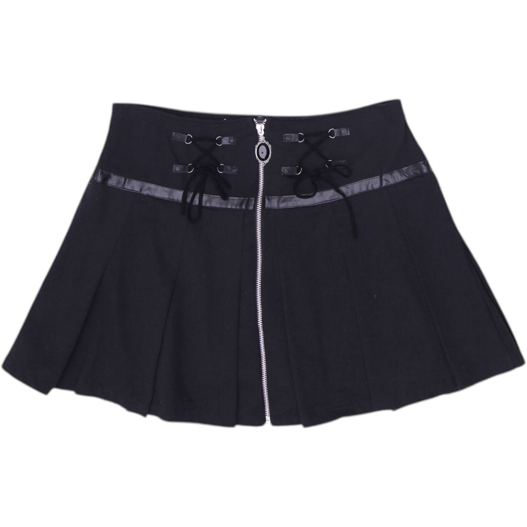 Y2K Ladies Body Rage Lace Up Gothic Mini Skirt Size L
