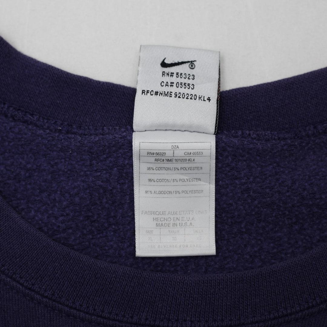 Vintage Nike Sweatshirt Purple Crewneck Fleece Logo Made In USA XL | Migration_Sweatshirt - Detail View | Fashion Rerun