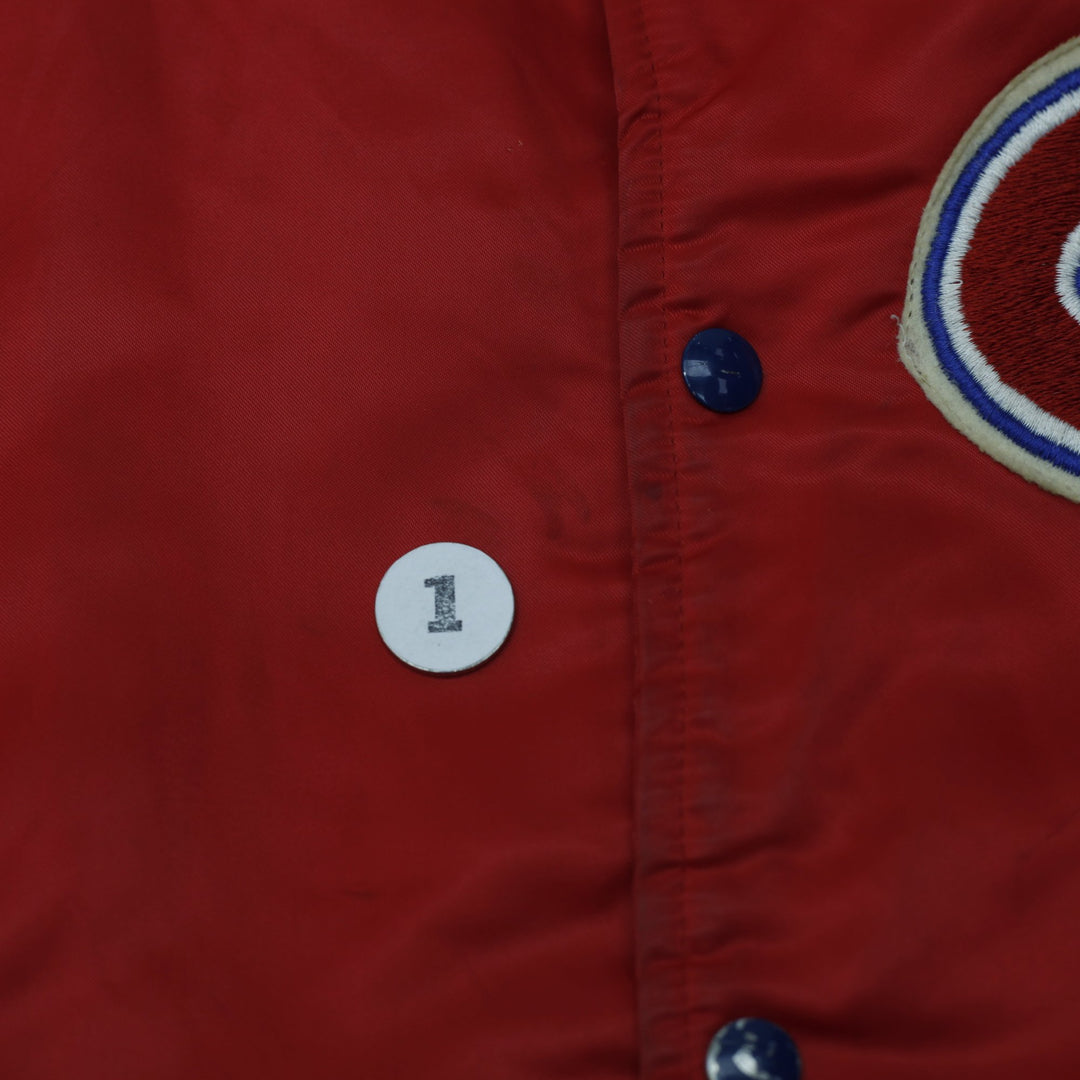 Vintage 80s Shain of Canada Montreal Canadiens Satin Bomber Jacket Size M