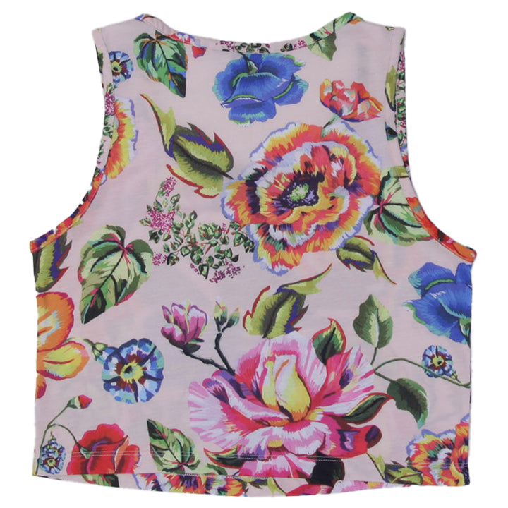 Ladies Adidas Logo Floral Sleeveless Crop Top