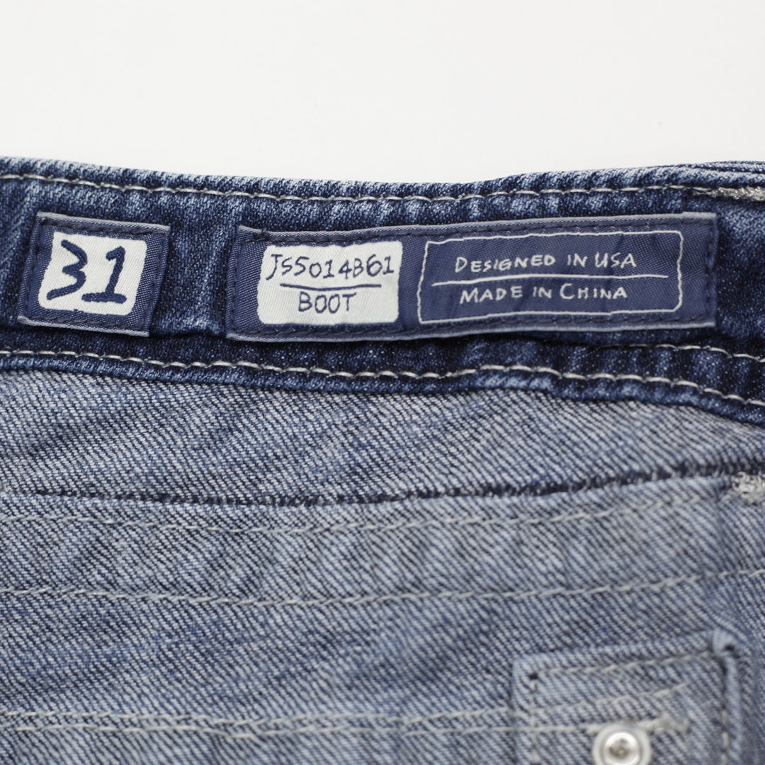 Y2K Ladies Miss Me Bootcut Jeans Wash Stretch Thick Stitch Denim