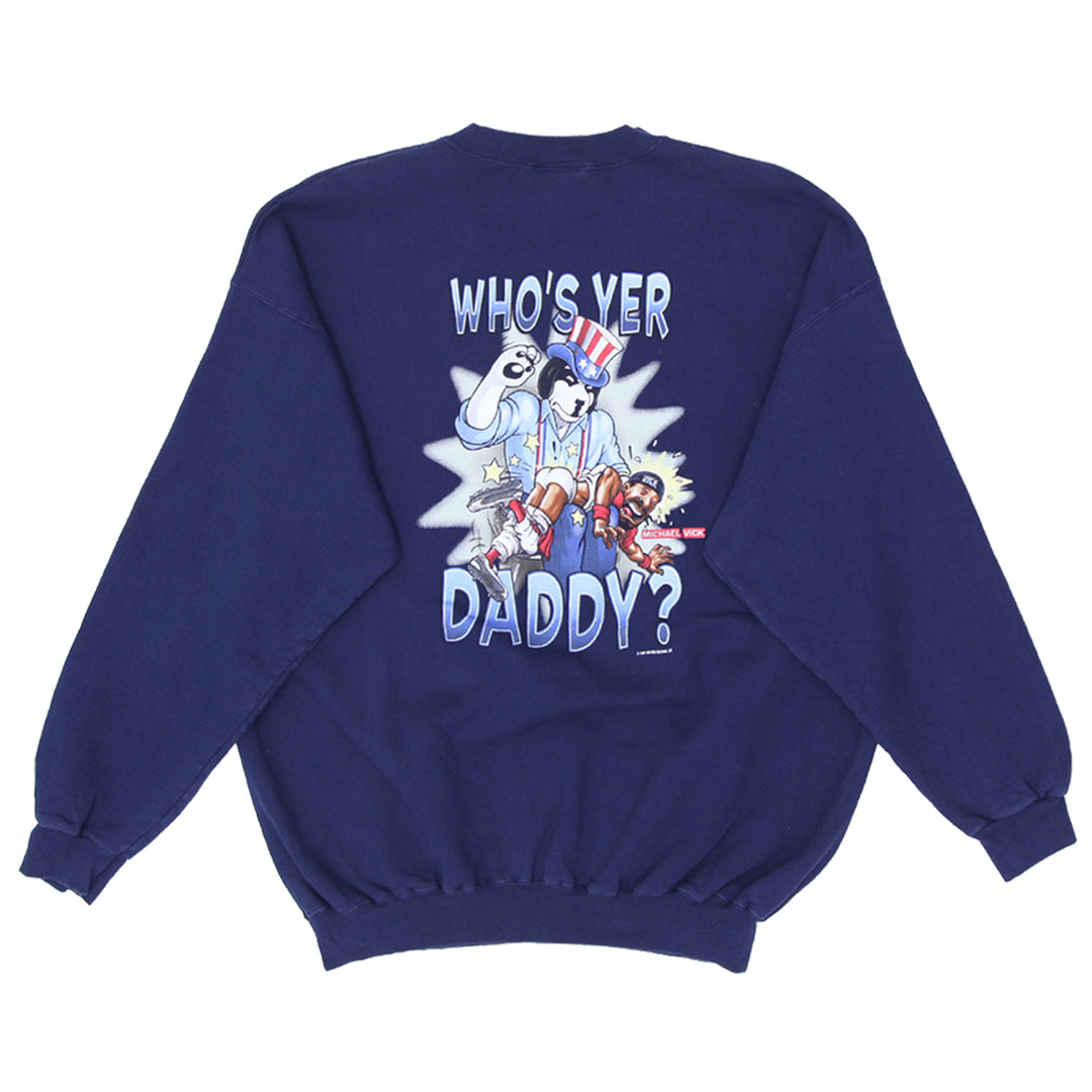 Vintage Big Dogs Who's Yer Daddy Crewneck Sweatshirt Made In USA - Fashion Rerun Vintage Migration_Sweaters