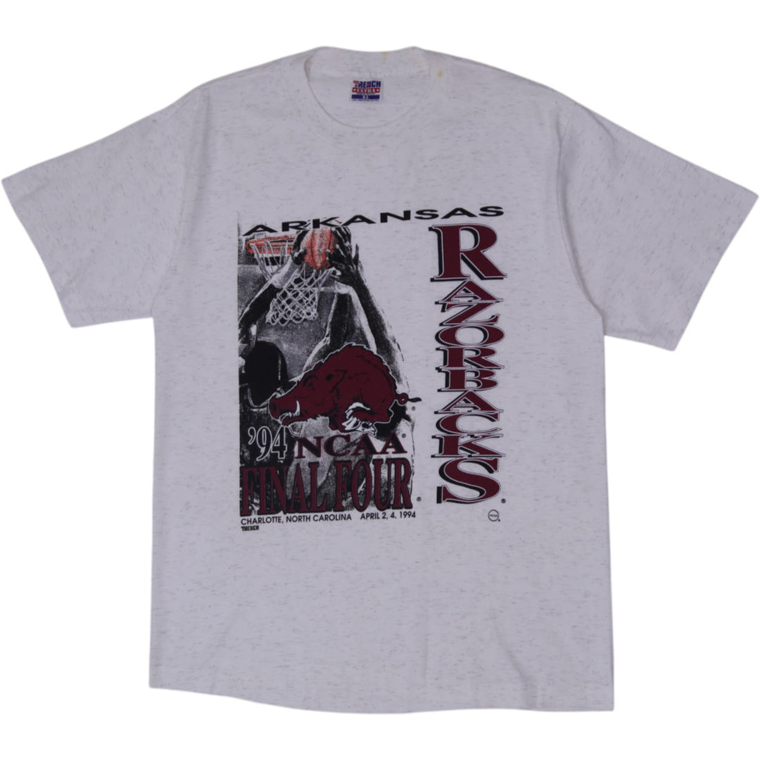 Vintage 1994 Arkansas Razorbacks T-Shirt NCAA Final Four Trench Ultra USA XL