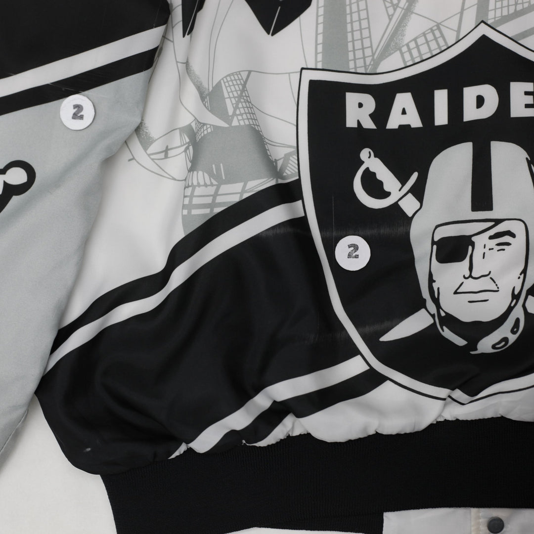 Vintage 90s Chalk Line Los Angeles/Oakland Raiders Fanimation Bomber Jacket XL
