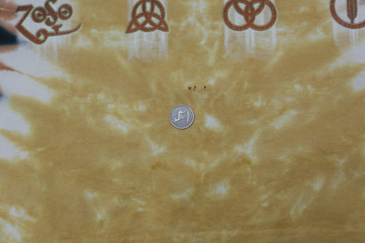 2003 Vintage Led Zeppelin Tie Dye T-Shirt Single Stitch Made in USA Liquid Blue M - Fashion Rerun Vintage Migration_T-Shirt