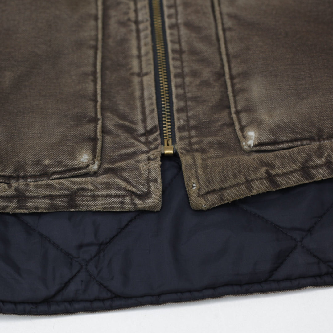 Vintage 90s Carhartt Quilt Lined Canvas Vest Made in USA Size L | Migration_Vests WW Collection - Back View | Fashion Rerun