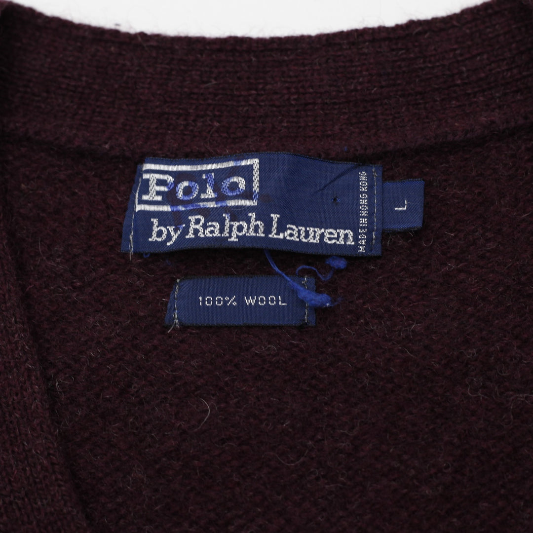 Vintage Men Ralph Lauren 100% Wool Button-Front Sweater Vest Size L
