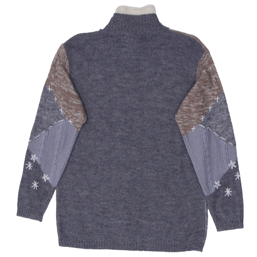 Vintage Sussan Knitwear Hand Embroidered Knit Turtle Neck Sweater Ladies - Fashion Rerun Vintage Migration_Sweaters