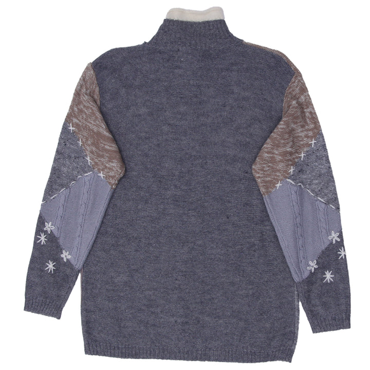 Vintage Sussan Knitwear Hand Embroidered Knit Turtle Neck Sweater Ladies - Fashion Rerun Vintage Migration_Sweaters