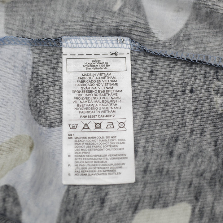 Mens Adidas Camo AOP Light Blue Camouflage Graphic T-Shirt Size M