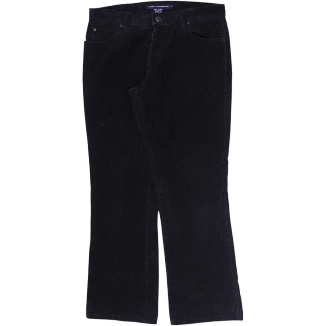Ladies Ralph Lauren Sport Black Corduroy Casual Style Pants Size 8