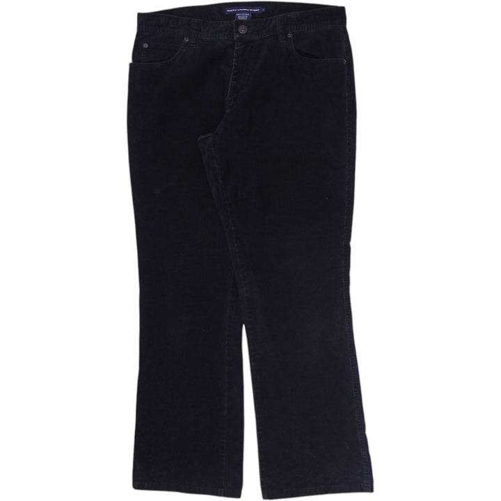 Ladies Ralph Lauren Sport Black Corduroy Casual Style Pants Size 8