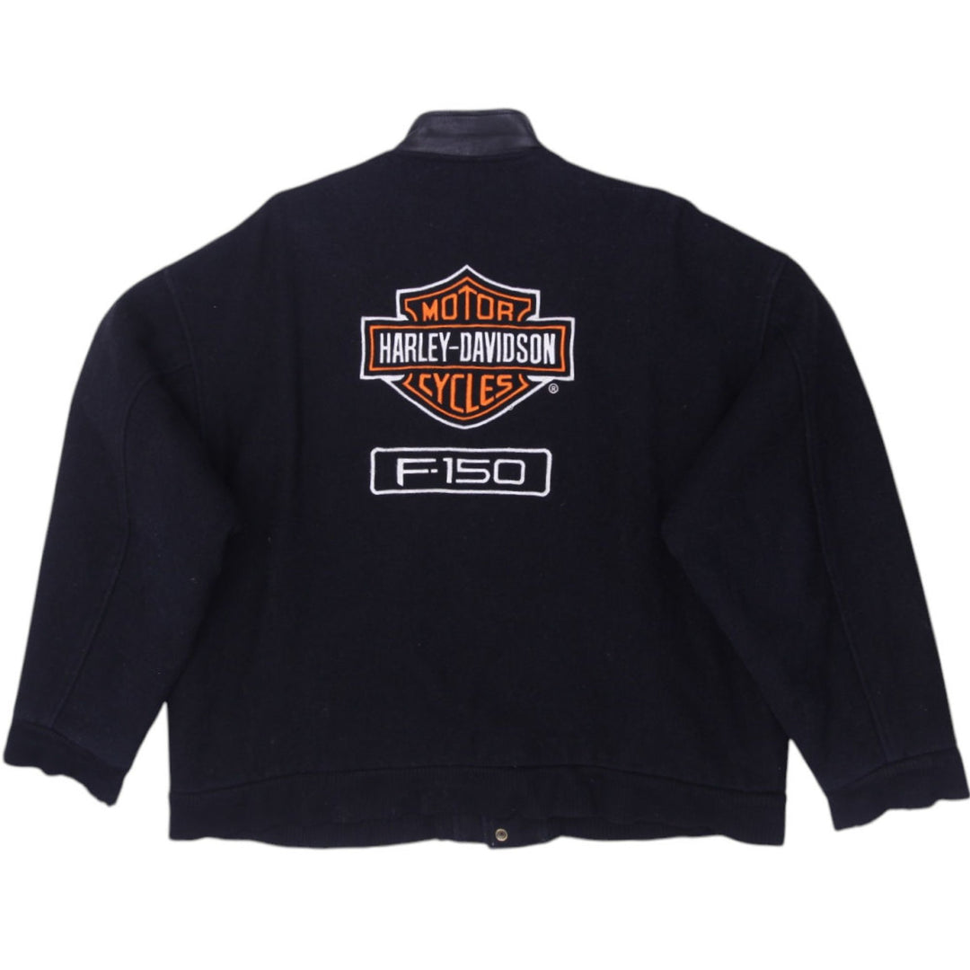 Vintage Harley-Davidson Ford F150 Collaboration Snap Button Wool Jacket | Migration_Jackets - Side View | Fashion Rerun