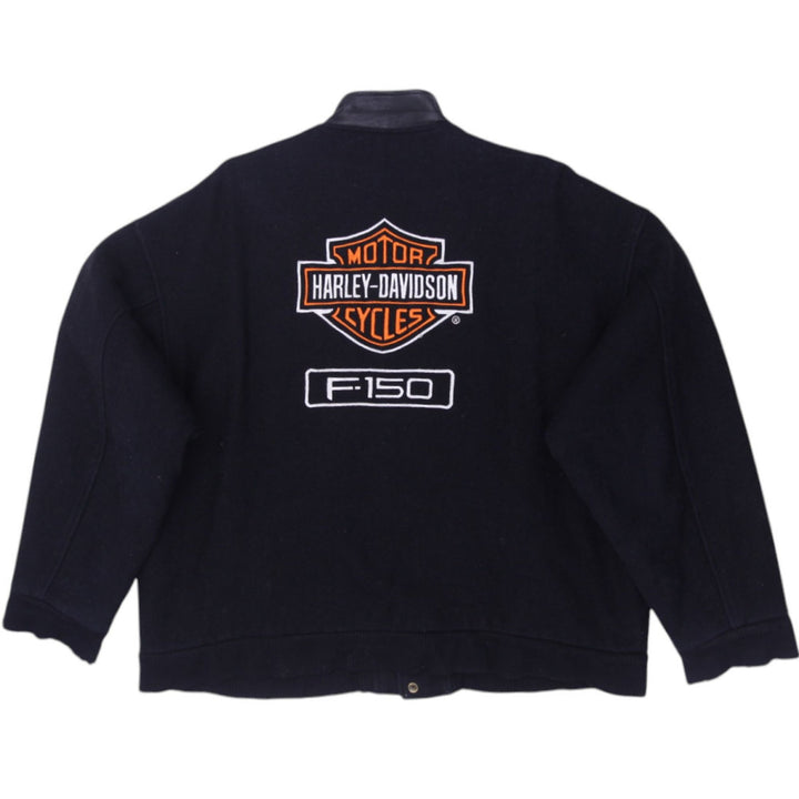 Vintage Harley-Davidson Ford F150 Collaboration Snap Button Wool Jacket | Migration_Jackets - Side View | Fashion Rerun