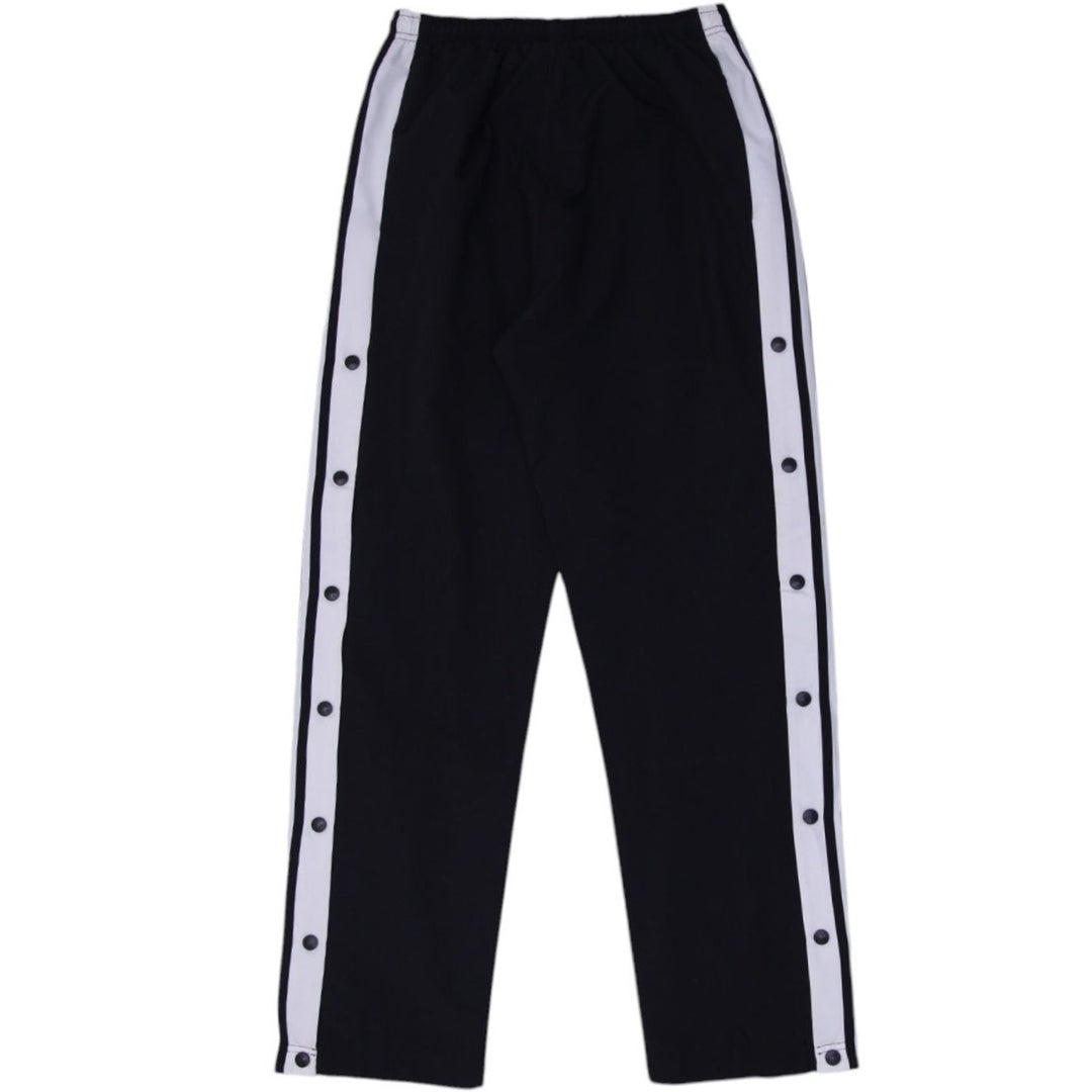 Vintage Mens Adidas Track Pants Black Snap Button Polyester