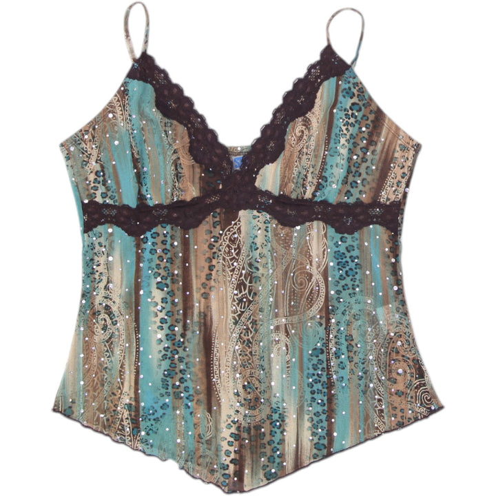 Y2K Ladies Star City Camisole Multi Color Lace Detailing