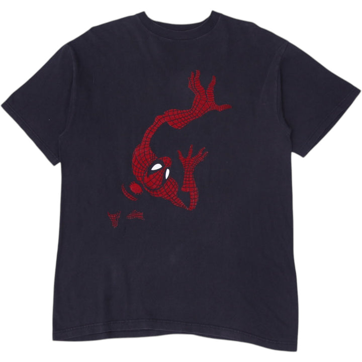 Vintage 1990s Spider-Man Marvel Comics Flocked Black T-Shirt Size XL | Migration_T-Shirt | Fashion Rerun