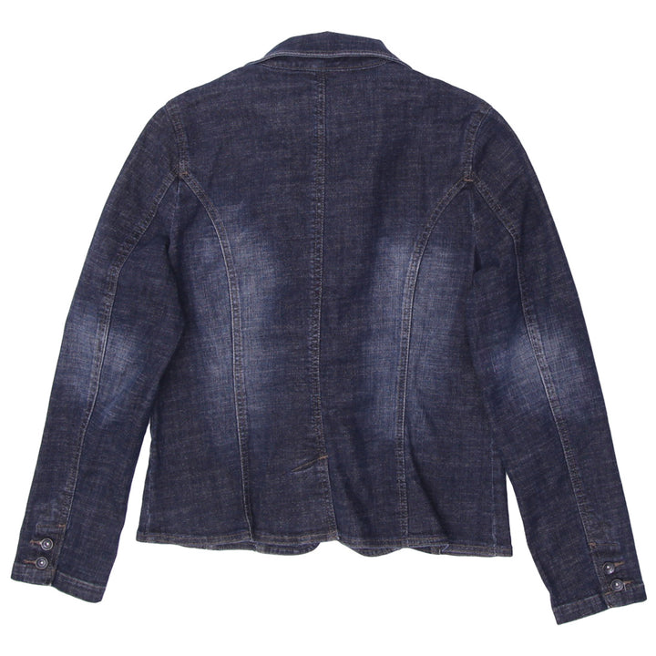 Y2K Ladies Contrast Button Down Stretch Denim Jacket