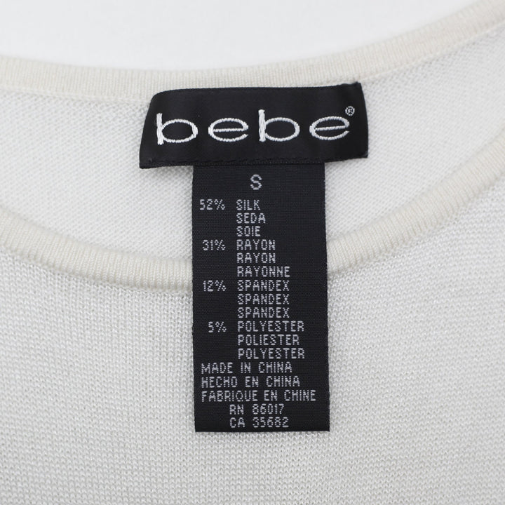 Y2K Ladies Bebe Silk Blend Ribbed Knit Tank Top Size S