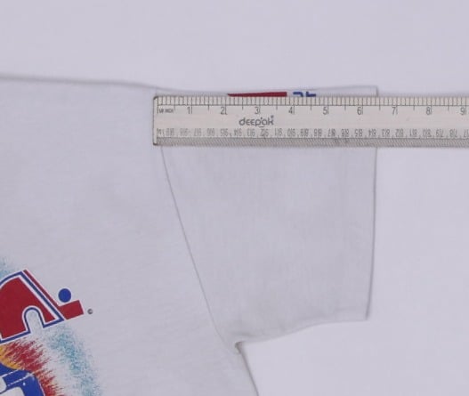 Vintage Mens Quebec Nordiques T-Shirt White Graphic NHL Single Stitch | Migration_T-Shirts - View 7 | Fashion Rerun
