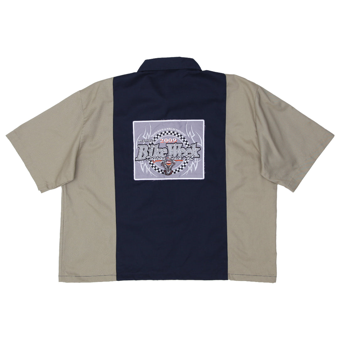 Dickies Men's 2009 Daytona Beach Bike Week Work Shirt - Navy/Khaki, Button-Down - Fashion Rerun Vintage Migration_Shirt