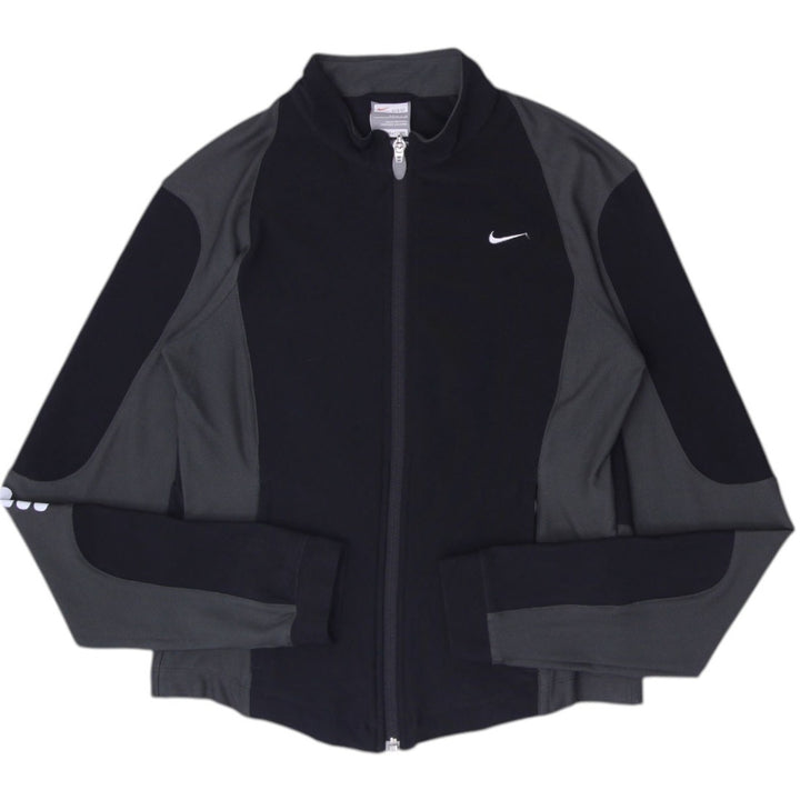 Ladies Nike FIT DRY Full-Zip Track Jacket Black Charcoal Grey Size S