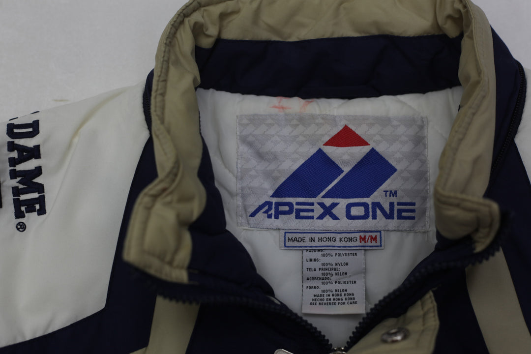 Vintage Notre Dame Fighting Irish Apex One Puffer Coat Jacket Mens