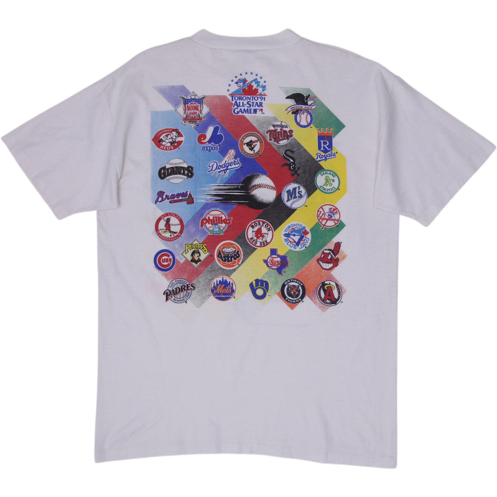 Vintage 1991 MLB Allstar Game Baseball Graphic T-Shirt Size OS | Migration_T-Shirts - Side View | Fashion Rerun