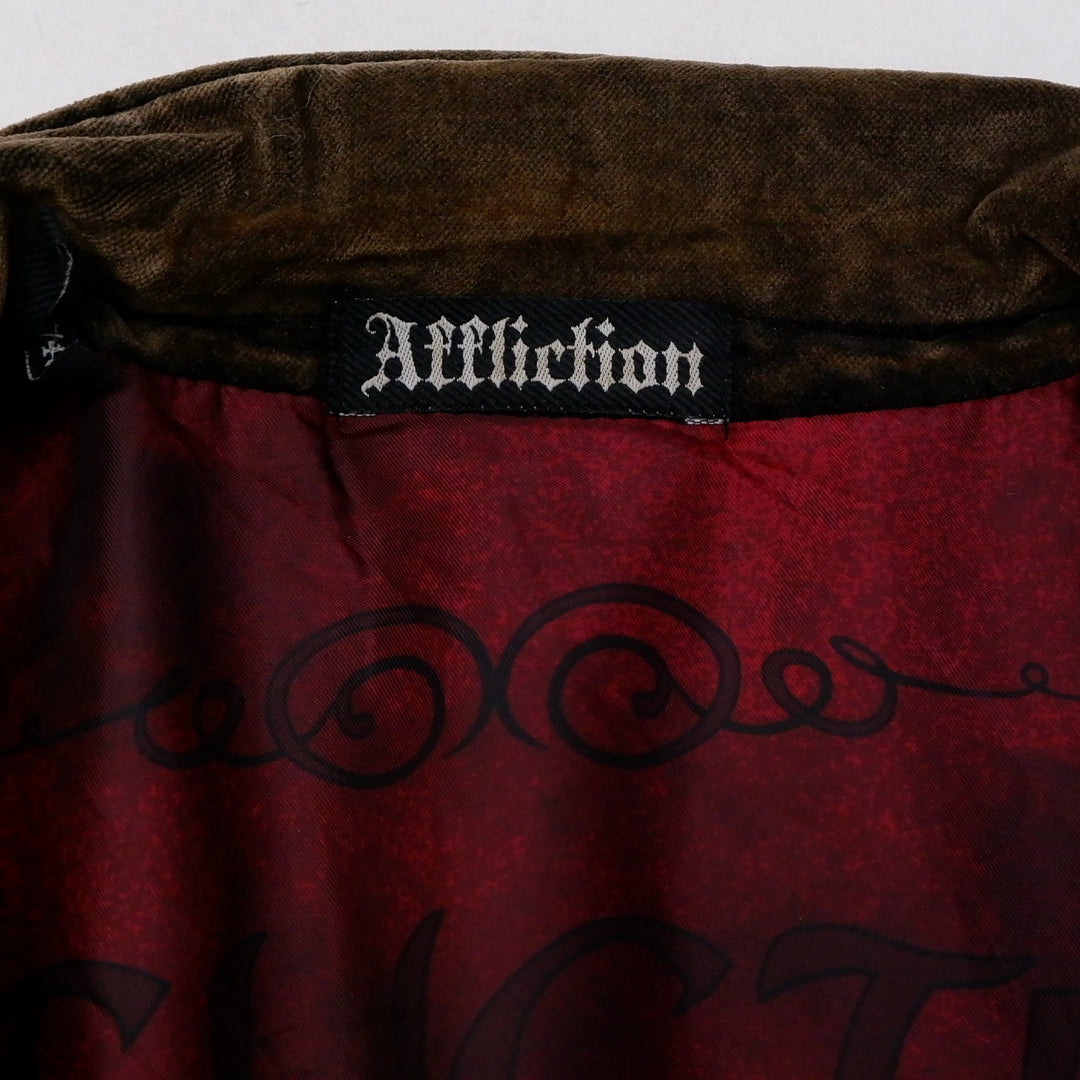 Y2K Mens Affliction Blazer Jacket Red Label Velvet Casual Sport Coat Lined