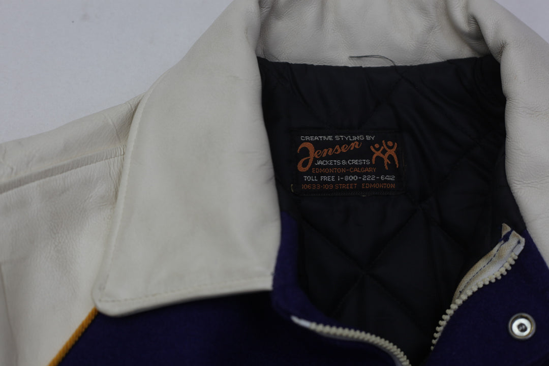 Vintage The Limited Varsity Jacket Wool Blend & Leather Big Embroidery