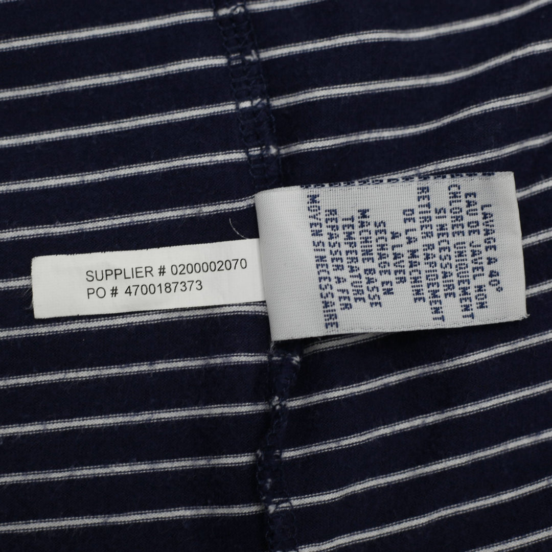 Mens Polo Ralph Lauren Navy & White Striped Pima Cotton Polo T-Shirt Size M