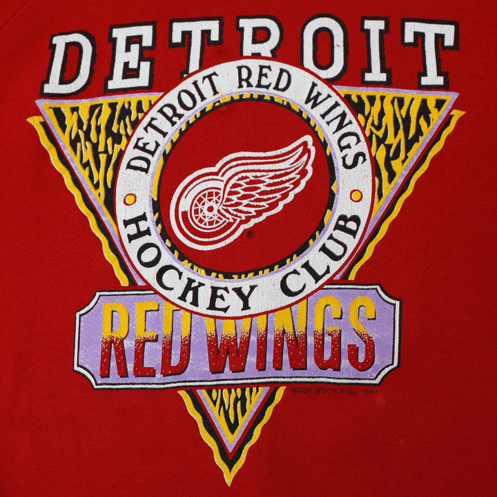 Vintage 1990 NHL Detroit Red Wings Crewneck Sweatshirt Size XL Made in USA | Migration_Sweatshirts - View 6 | Fashion Rerun