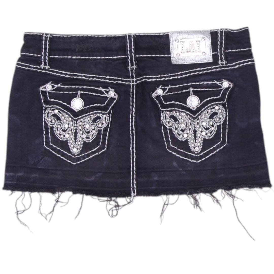 Y2K Ladies LA Idol Rhinestone Mini Skirt Size M | Migration_Skirts - Side View | Fashion Rerun