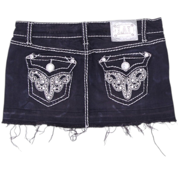Y2K Ladies LA Idol Rhinestone Mini Skirt Size M | Migration_Skirts - Side View | Fashion Rerun