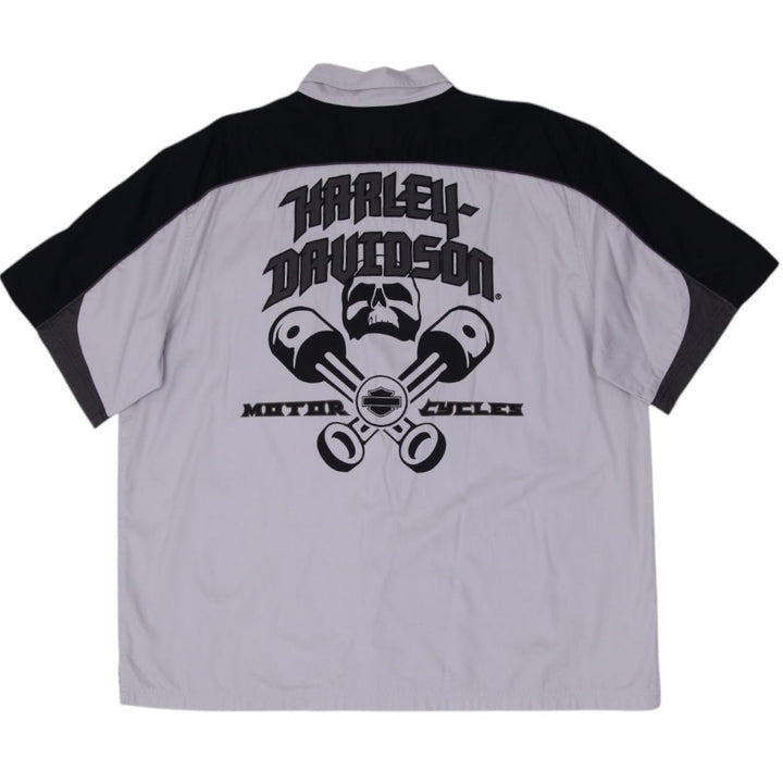 Mens Harley Davidson Shirt Gray Black Color Block Logo