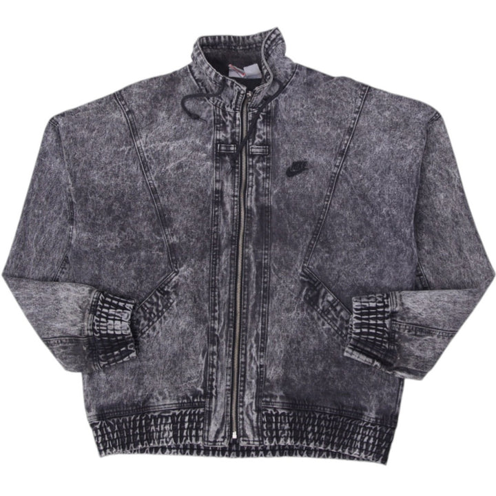 Vintage Mens Nike Challenge Court Jacket Washed Black Denim Full Zip | Migration_Jackets | Fashion Rerun