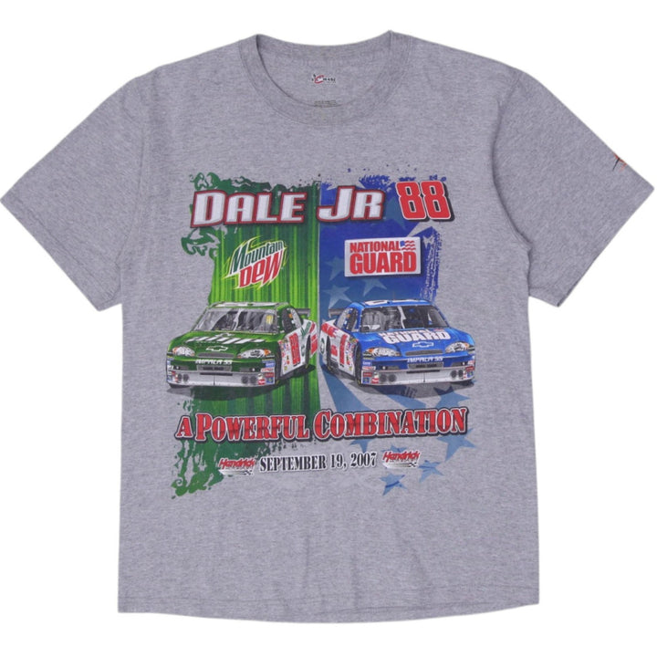 Mens Dale Jr T-Shirt Grey Graphic Racing Print