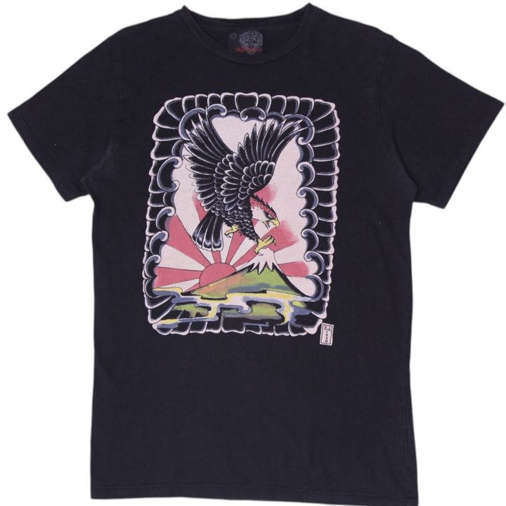 Y2K Mens Ed Hardy Eagle Rising Sun Tattoo Graphic T-Shirt Size S